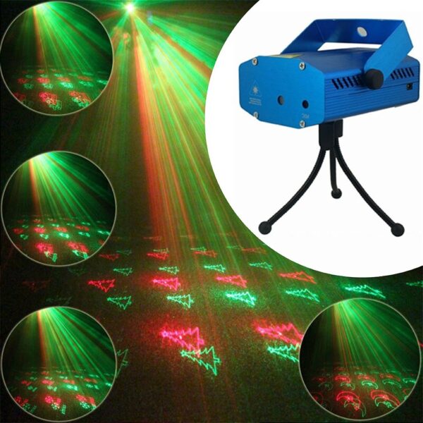 Mini Laser Led Projetor Raio Holográfico Luzes Natal Papai Noel